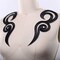 Black Swirl Embroidered Iron On Applique Pair 9"Size for Elegant Costumes and Gowns